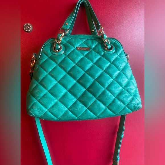 Handbags - Kate Spade Fun Green Small Georgina Gold Coast satchel crossbody leather quilted